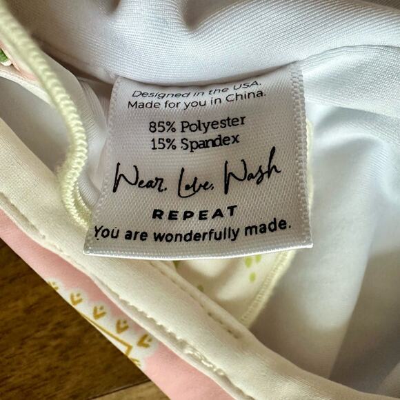 NEW SweetHoney Mary One Piece Swimsuit Sandy Beach Floral Pink Yellow Ruffle 2T - Picture 8 of 8